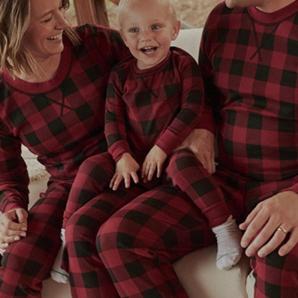 Pact organic cotton unisex kids Buffalo Check Pajama Set 4T
